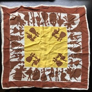 Romantic Party Silhouette Print Scarf Handkerchief